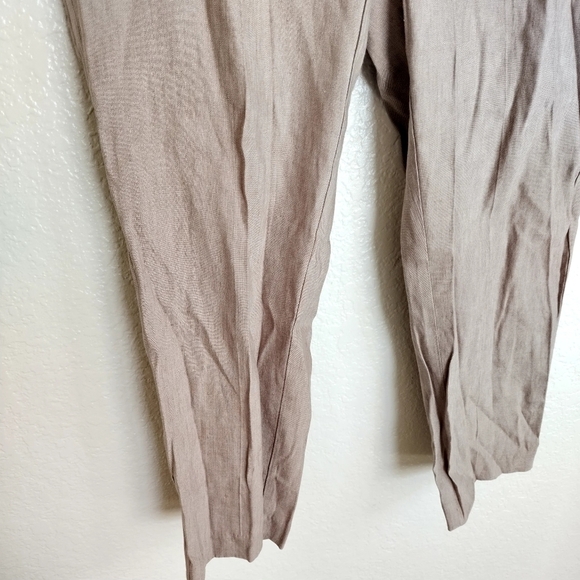 NWT J Jill Linen Stretch Pull On Ankle Pant in Saddle/Khaki Tan sz S petite - Picture 4 of 9